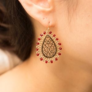 Boho filigree teardrop earrings